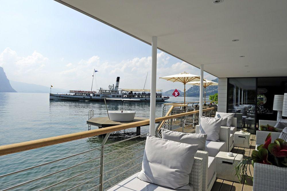 Hotel Vitznauerhof - Lifestyle Hideaway At Lake Lucerne Ресторант снимка