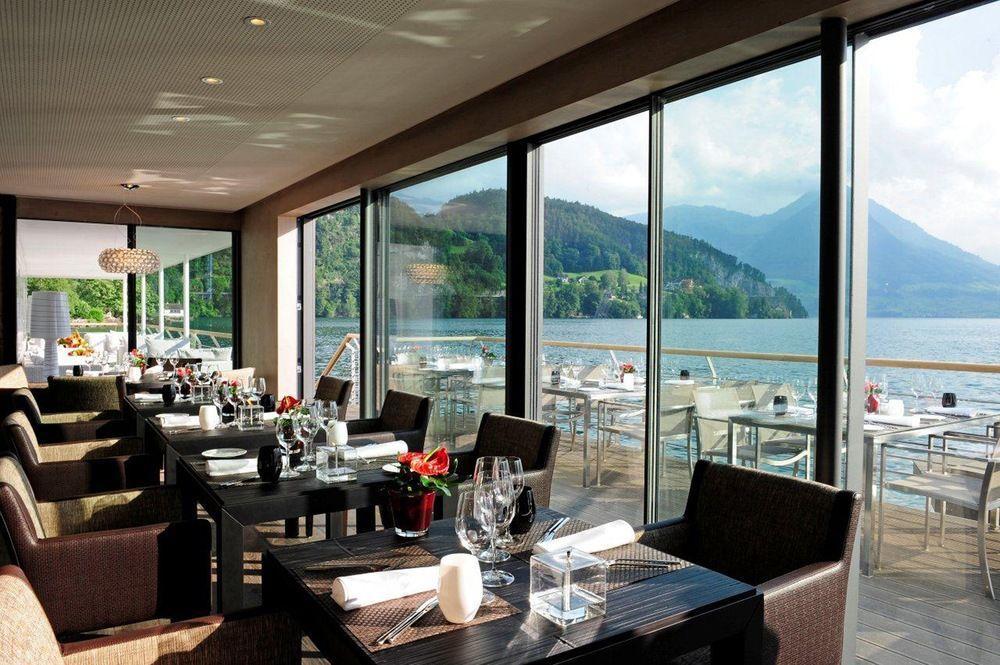 Hotel Vitznauerhof - Lifestyle Hideaway At Lake Lucerne Ресторант снимка